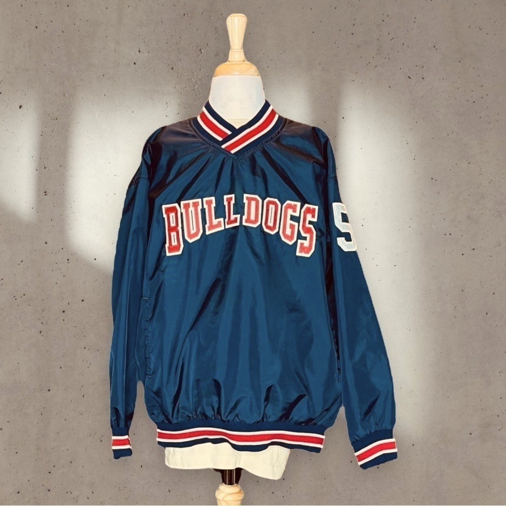 Bulldogs Uniforms Express Unisex Baseball Rain Pullover Windbreaker Size YXL
